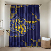 Custom Bosnia And Herzegovina Football Bathroom Set Fierce Dragon National Stars With Checker Patterns
