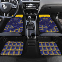Custom Bosnia And Herzegovina Football Car Mats Fierce Dragon National Stars With Checker Patterns