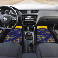 Custom Bosnia And Herzegovina Football Car Mats Fierce Dragon National Stars With Checker Patterns