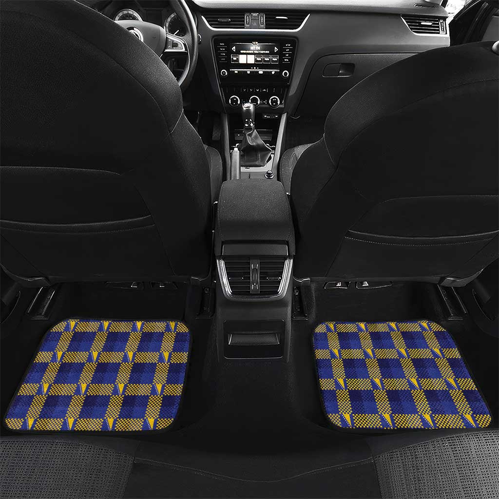 Custom Bosnia And Herzegovina Football Car Mats Fierce Dragon National Stars With Checker Patterns