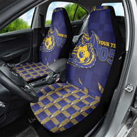 Custom Bosnia And Herzegovina Football Car Seat Cover Fierce Dragon National Stars With Checker Patterns