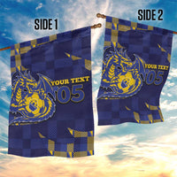 Custom Bosnia And Herzegovina Football Garden Flag Fierce Dragon National Stars With Checker Patterns