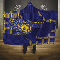 Custom Bosnia And Herzegovina Football Hooded Blanket Fierce Dragon National Stars With Checker Patterns