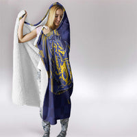 Custom Bosnia And Herzegovina Football Hooded Blanket Fierce Dragon National Stars With Checker Patterns