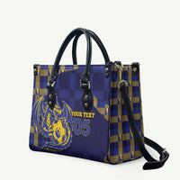 Custom Bosnia And Herzegovina Football Leather Bag Fierce Dragon National Stars With Checker Patterns