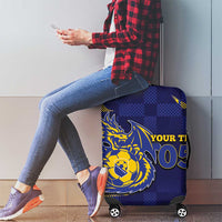 Custom Bosnia And Herzegovina Football Luggage Cover Fierce Dragon National Stars With Checker Patterns