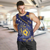 Custom Bosnia And Herzegovina Football Men Tank Top Fierce Dragon National Stars With Checker Patterns