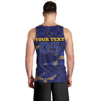 Custom Bosnia And Herzegovina Football Men Tank Top Fierce Dragon National Stars With Checker Patterns