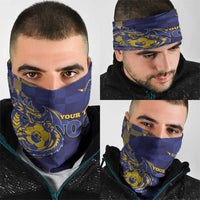 Custom Bosnia And Herzegovina Football Neck Gaiter Fierce Dragon National Stars With Checker Patterns