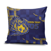 Custom Bosnia And Herzegovina Football Pillow Cover Fierce Dragon National Stars With Checker Patterns