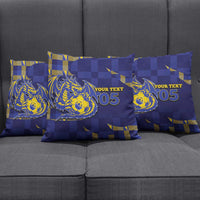 Custom Bosnia And Herzegovina Football Pillow Cover Fierce Dragon National Stars With Checker Patterns