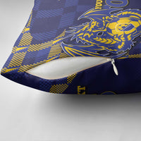 Custom Bosnia And Herzegovina Football Pillow Cover Fierce Dragon National Stars With Checker Patterns