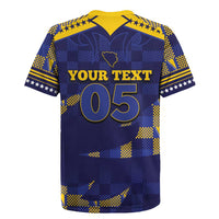 Custom Bosnia And Herzegovina Football Rugby Jersey Fierce Dragon National Stars With Checker Patterns