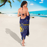 Custom Bosnia And Herzegovina Football Sarong Fierce Dragon National Stars With Checker Patterns
