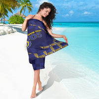 Custom Bosnia And Herzegovina Football Sarong Fierce Dragon National Stars With Checker Patterns