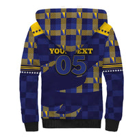 Custom Bosnia And Herzegovina Football Sherpa Hoodie Fierce Dragon National Stars With Checker Patterns