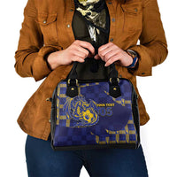 Custom Bosnia And Herzegovina Football Shoulder Handbag Fierce Dragon National Stars With Checker Patterns