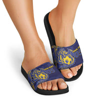 Custom Bosnia And Herzegovina Football Slide Sandals Fierce Dragon National Stars With Checker Patterns