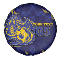 Custom Bosnia And Herzegovina Football Spare Tire Cover Fierce Dragon National Stars With Checker Patterns
