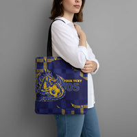 Custom Bosnia And Herzegovina Football Tote Bag Fierce Dragon National Stars With Checker Patterns