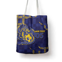 Custom Bosnia And Herzegovina Football Tote Bag Fierce Dragon National Stars With Checker Patterns