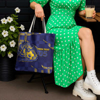 Custom Bosnia And Herzegovina Football Tote Bag Fierce Dragon National Stars With Checker Patterns