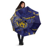 Custom Bosnia And Herzegovina Football Umbrella Fierce Dragon National Stars With Checker Patterns