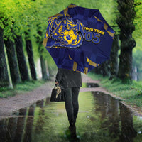 Custom Bosnia And Herzegovina Football Umbrella Fierce Dragon National Stars With Checker Patterns