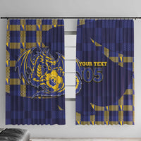 Custom Bosnia And Herzegovina Football Window Curtain Fierce Dragon National Stars With Checker Patterns