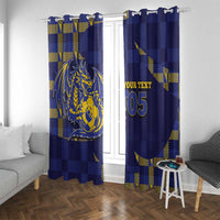 Custom Bosnia And Herzegovina Football Window Curtain Fierce Dragon National Stars With Checker Patterns