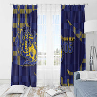 Custom Bosnia And Herzegovina Football Window Curtain Fierce Dragon National Stars With Checker Patterns