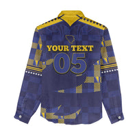Custom Bosnia And Herzegovina Football Women Casual Shirt Fierce Dragon National Stars With Checker Patterns