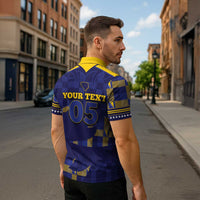 Custom Bosnia And Herzegovina Football Zipper Polo Shirt Fierce Dragon National Stars With Checker Patterns