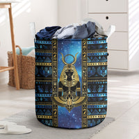 Egyptian Goddess Hathor Laundry Basket Galaxy Ancient Mythology Sun Disk Cow Horn