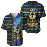 Egyptian Goddess Hathor Baseball Jersey Galaxy Ancient Mythology Sun Disk Cow Horn
