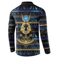 Egyptian Goddess Hathor Button Sweatshirt Galaxy Ancient Mythology Sun Disk Cow Horn