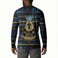 Egyptian Goddess Hathor Button Sweatshirt Galaxy Ancient Mythology Sun Disk Cow Horn