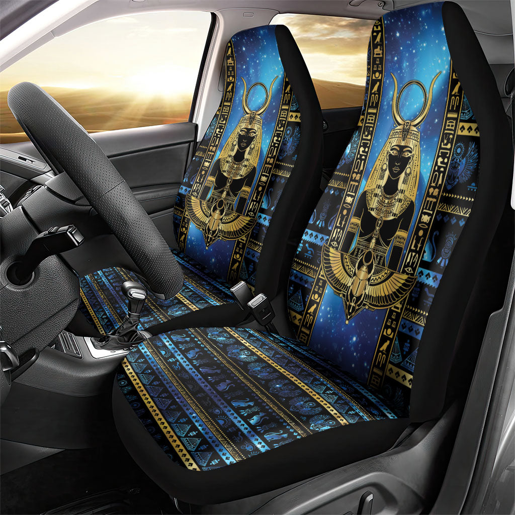 Egyptian Goddess Hathor Car Seat Cover Galaxy Ancient Mythology Sun Disk Cow Horn