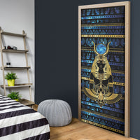 Egyptian Goddess Hathor Door Cover Galaxy Ancient Mythology Sun Disk Cow Horn