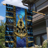 Egyptian Goddess Hathor Garden Flag Galaxy Ancient Mythology Sun Disk Cow Horn