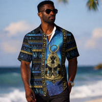 Egyptian Goddess Hathor Hawaiian Shirt Galaxy Ancient Mythology Sun Disk Cow Horn DT05