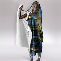 Egyptian Goddess Hathor Hooded Blanket Galaxy Ancient Mythology Sun Disk Cow Horn