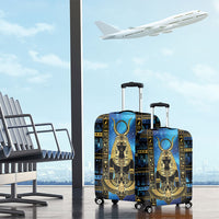 Egyptian Goddess Hathor Luggage Cover Galaxy Ancient Mythology Sun Disk Cow Horn