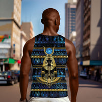 Egyptian Goddess Hathor Men Tank Top Galaxy Ancient Mythology Sun Disk Cow Horn