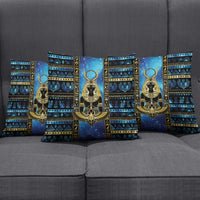 Egyptian Goddess Hathor Pillow Cover Galaxy Ancient Mythology Sun Disk Cow Horn