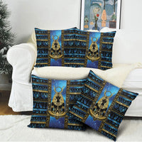 Egyptian Goddess Hathor Pillow Cover Galaxy Ancient Mythology Sun Disk Cow Horn