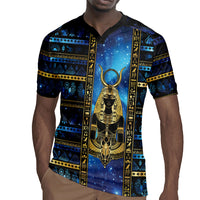 Egyptian Goddess Hathor Rugby Jersey Galaxy Ancient Mythology Sun Disk Cow Horn