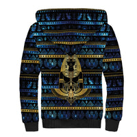 Egyptian Goddess Hathor Sherpa Hoodie Galaxy Ancient Mythology Sun Disk Cow Horn