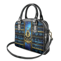 Egyptian Goddess Hathor Shoulder Handbag Galaxy Ancient Mythology Sun Disk Cow Horn