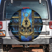 Egyptian Goddess Hathor Spare Tire Cover Galaxy Ancient Mythology Sun Disk Cow Horn